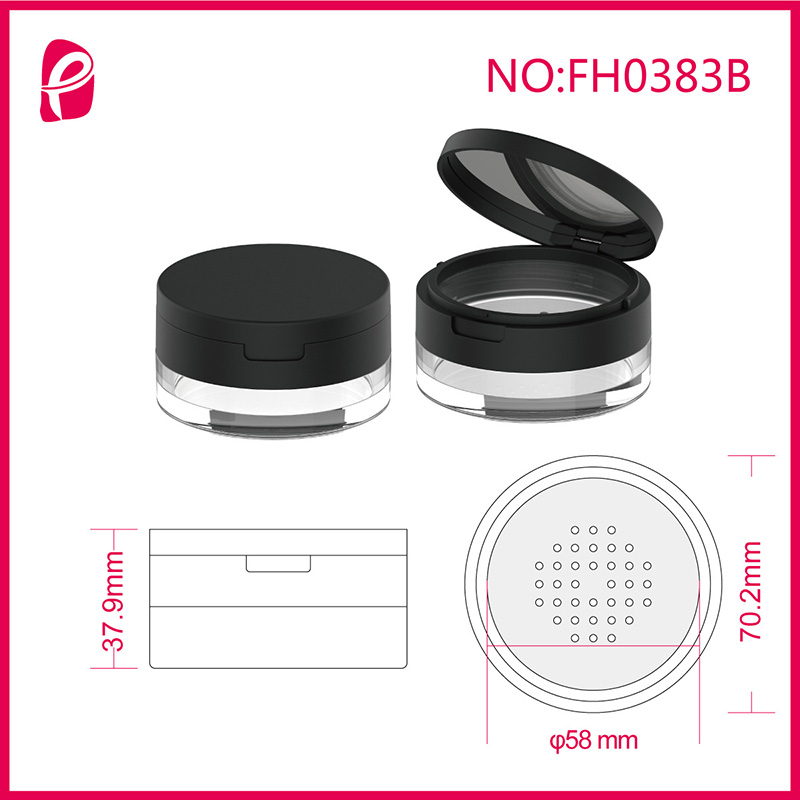 Powder Case Cosmetic Container Customized Compact Air Cushion Makeup Powder Case  With Sifter Fh0383b