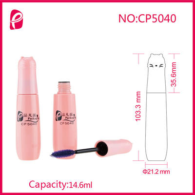 Empty Bottle Cute Cat Shape Lid Empty Mascara Tubes With Brush Cp5040