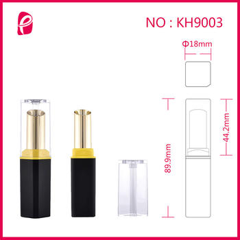 High-Grade Empty Square Tube Double Color Custom Lipstick Container With Clear Cap Kh9003