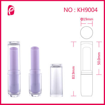 Cosmetics Plastic Container Lipstick Tube Transparent Surface Cylindrical Shape With Custom Kh9004a