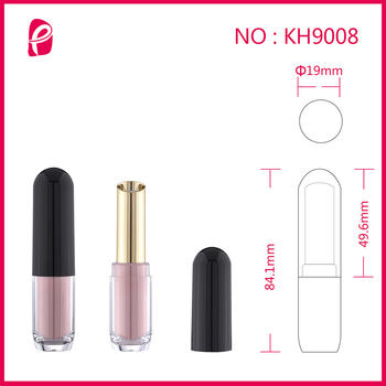 Empty Plastic Cosmetics Packaging Clear Gold Lipstick Tube With Clear Cap Kh9008