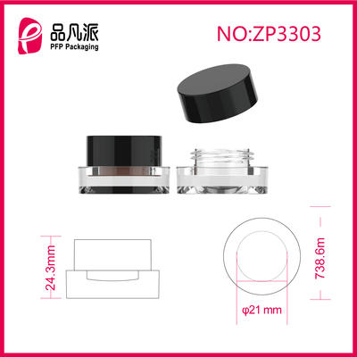 Round Eye Shadow Case Single Refill Cosmetic Packaging Clear Cream Plastic Cosmetic Jar  With Custom Printed Zp3303