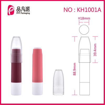 Empty Round Double Color Lipstick Pen With Clear Cap KH1001A