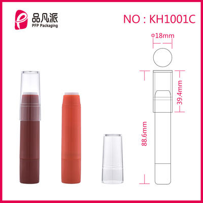 Empty Round Double Color  Lipstick Pen With Clear Cap KH1001C