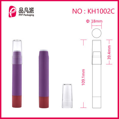 Empty Round Double Color Lipstick Pen With Clear Cap KH1002C