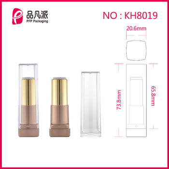 Empty Square Lipstick Tube With Clear Cap KH8019