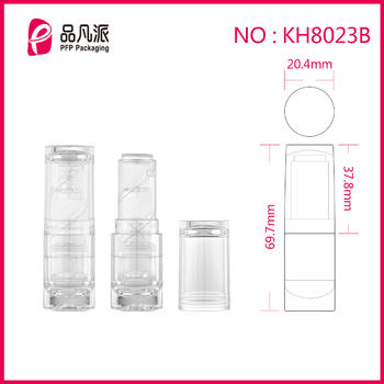 High-Grade Empty Round Clear Tube Lipstick KH8023B