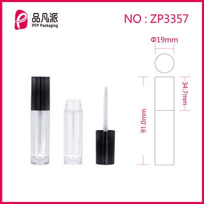 Empty Plastic Lip Gloss Tube Customized Cosmetic Packaging Round Container ZP3357