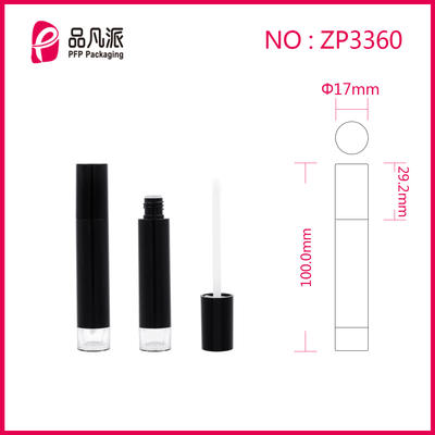Black Empty Unique Lip Gloss Tube Round Makeup Cosmetic Packaging ZP3360