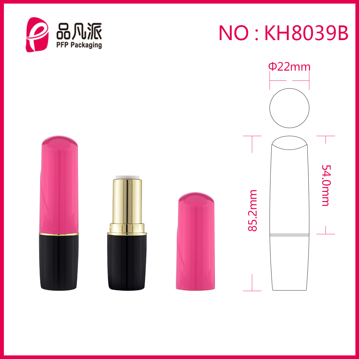 Empty Round Lipstick Tube KH8039B