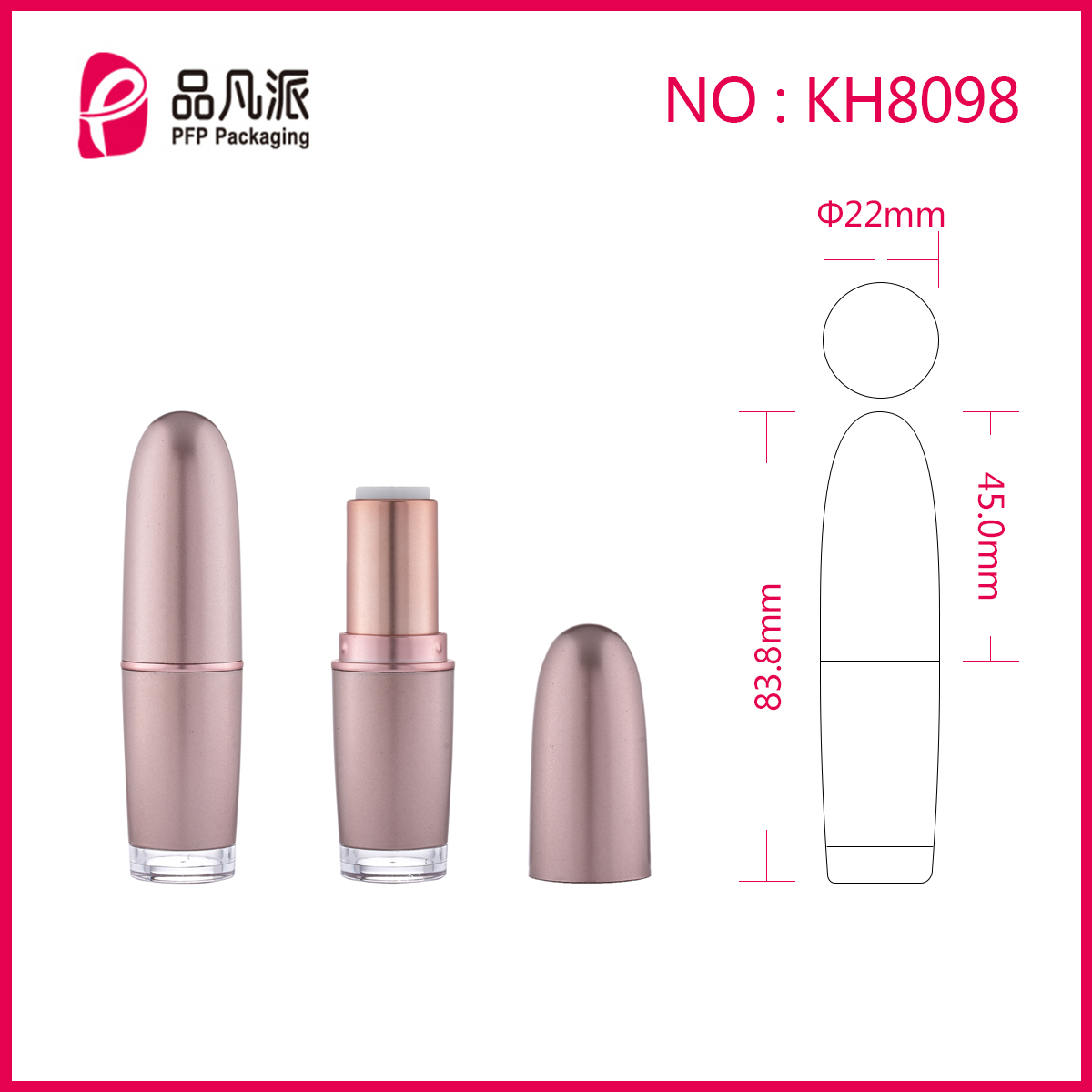 Empty Round Lipstick Tube KH8098
