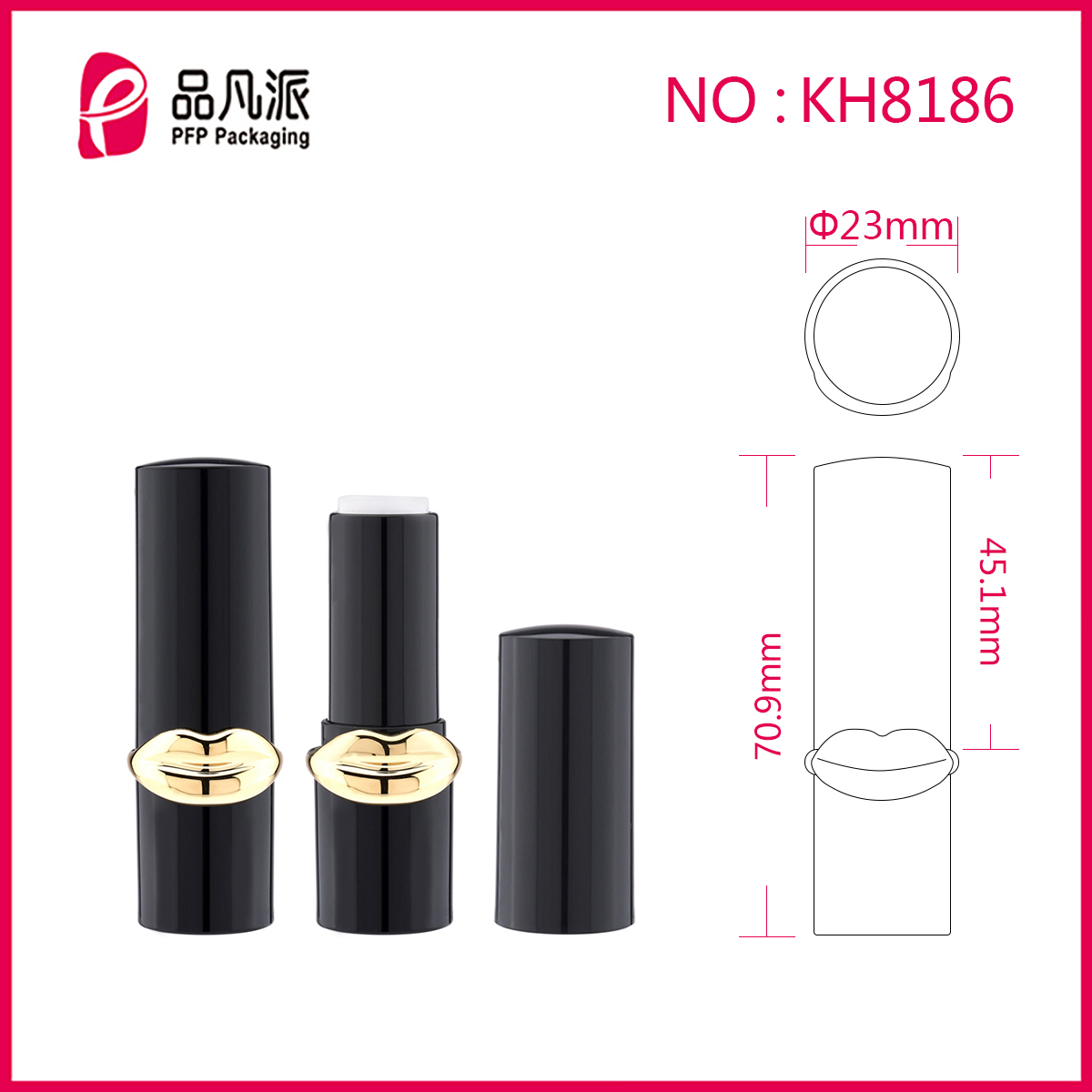 Empty Unique Design Round Lipstick Tube KH8186