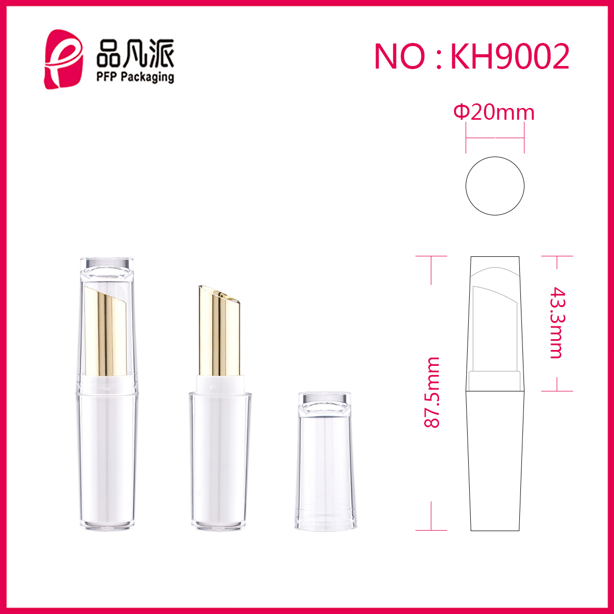 Empty Round Lipstick Tube KH9002
